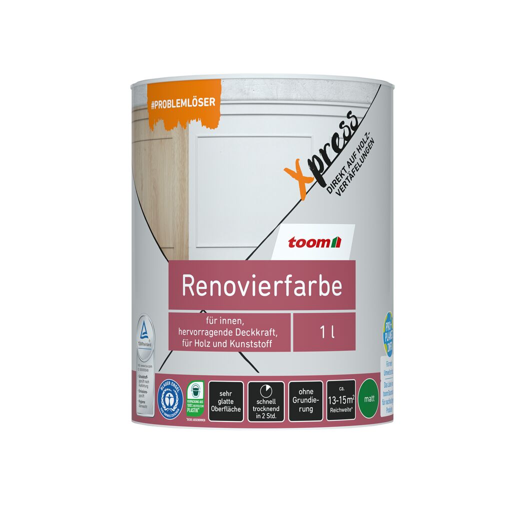 Renovierfarbe für Holzvertäfelungen weiß matt 1 l
