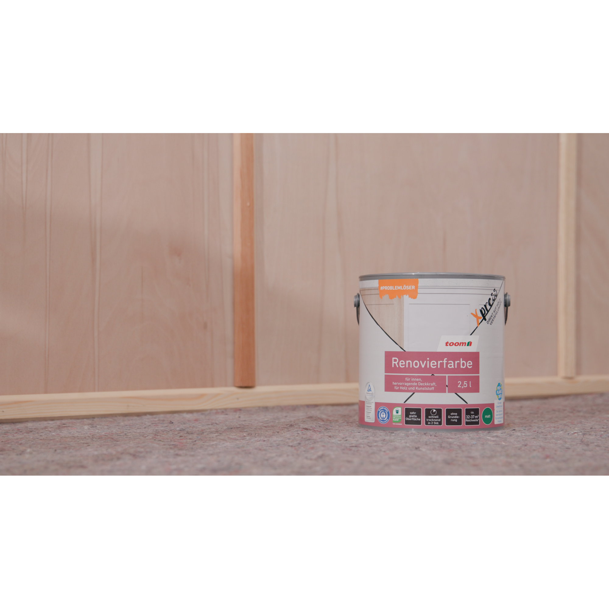 Renovierfarbe für Holzvertäfelungen weiß matt 2,5 l