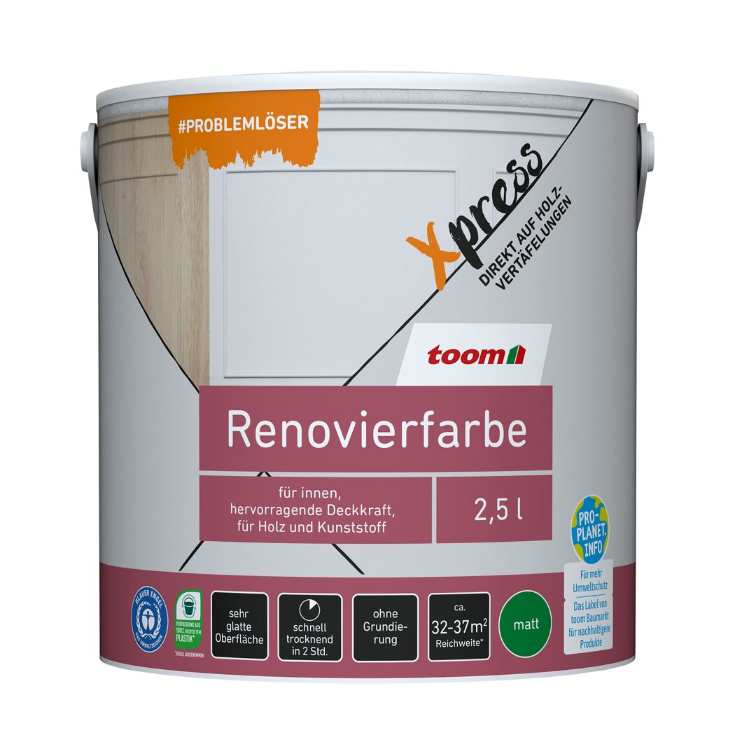Renovierfarbe für Holzvertäfelungen weiß matt 2,5 l