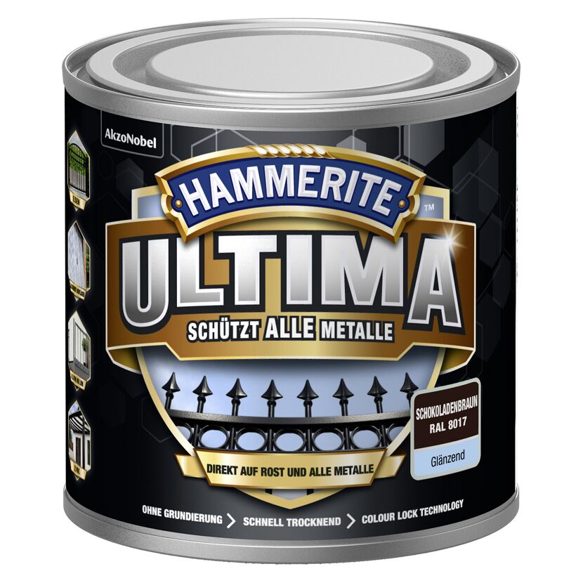 Hammerite Ultima Metallschutzlack, schokoladenbraun glänzend