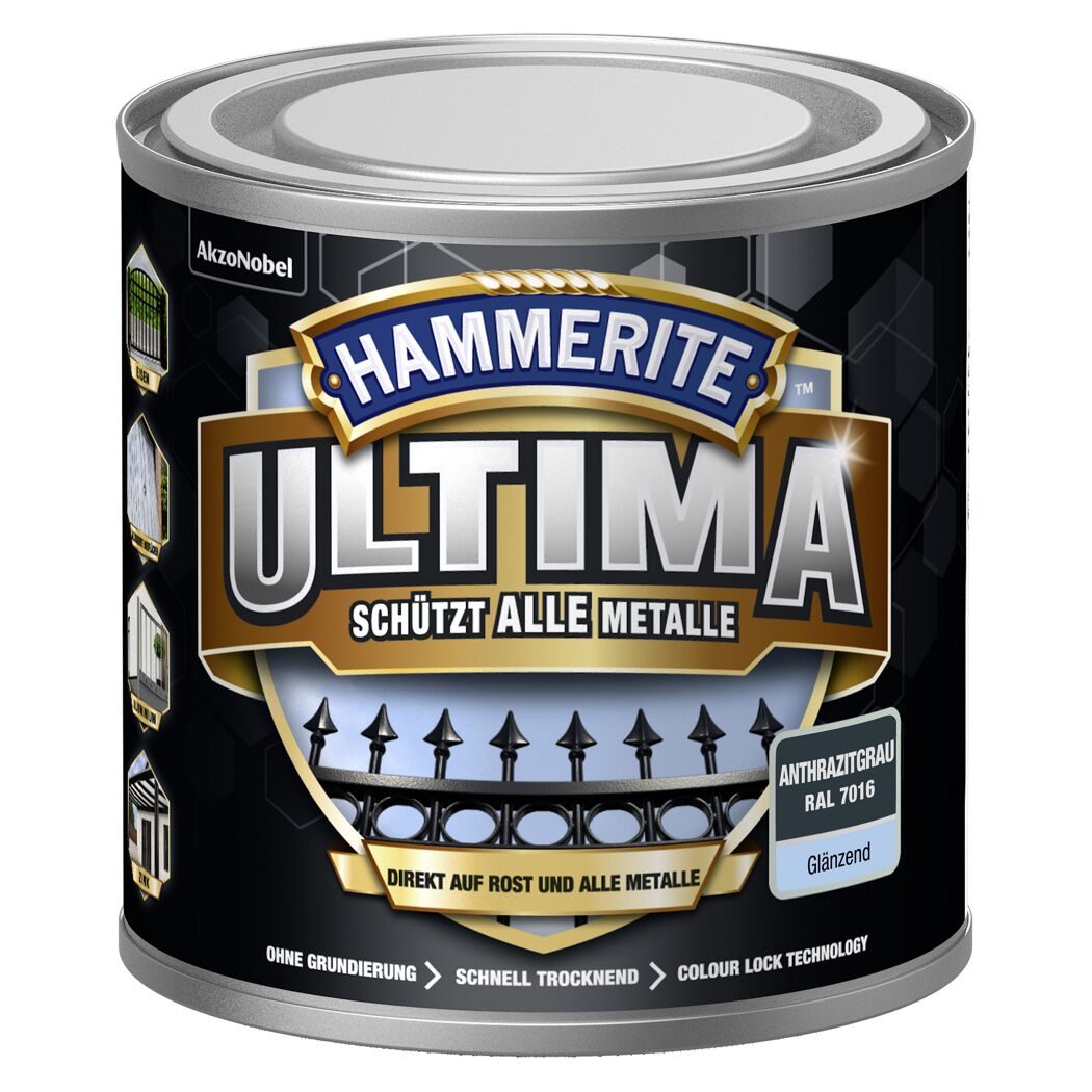 Hammerite Ultima Metallschutzlack Anthrazitgrau glänzend