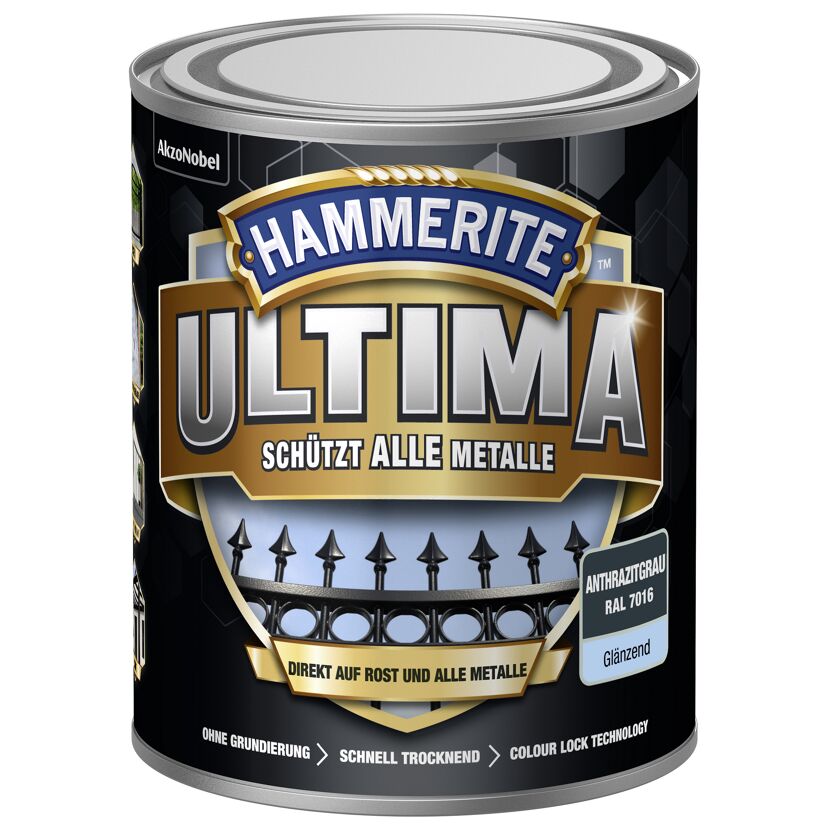 Hammerite Ultima Metallschutzlack Anthrazitgrau glänzend
