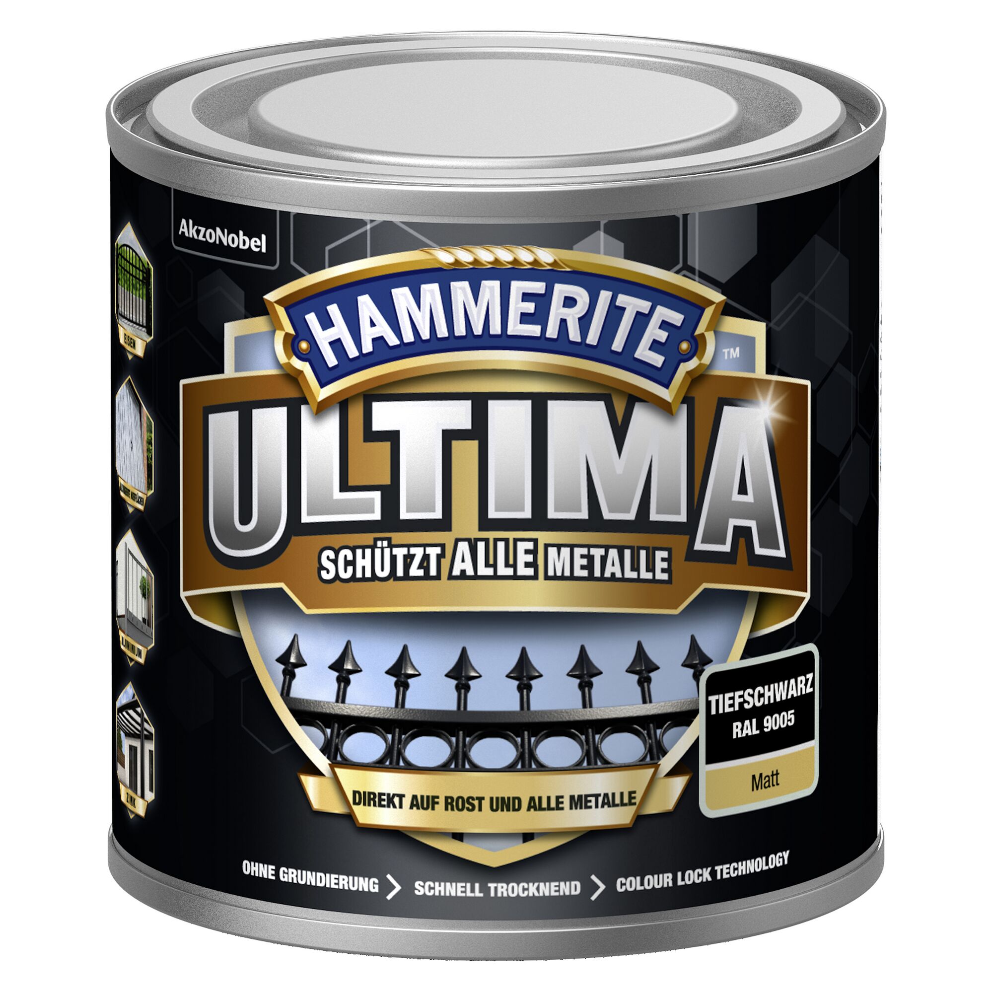 Hammerite Ultima Metallschutzlack Tiefschwarz