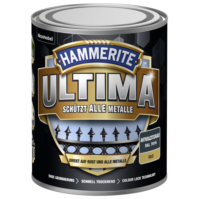 Hammerite Ultima Metallschutzlack Anthrazitgrau, 750 ml