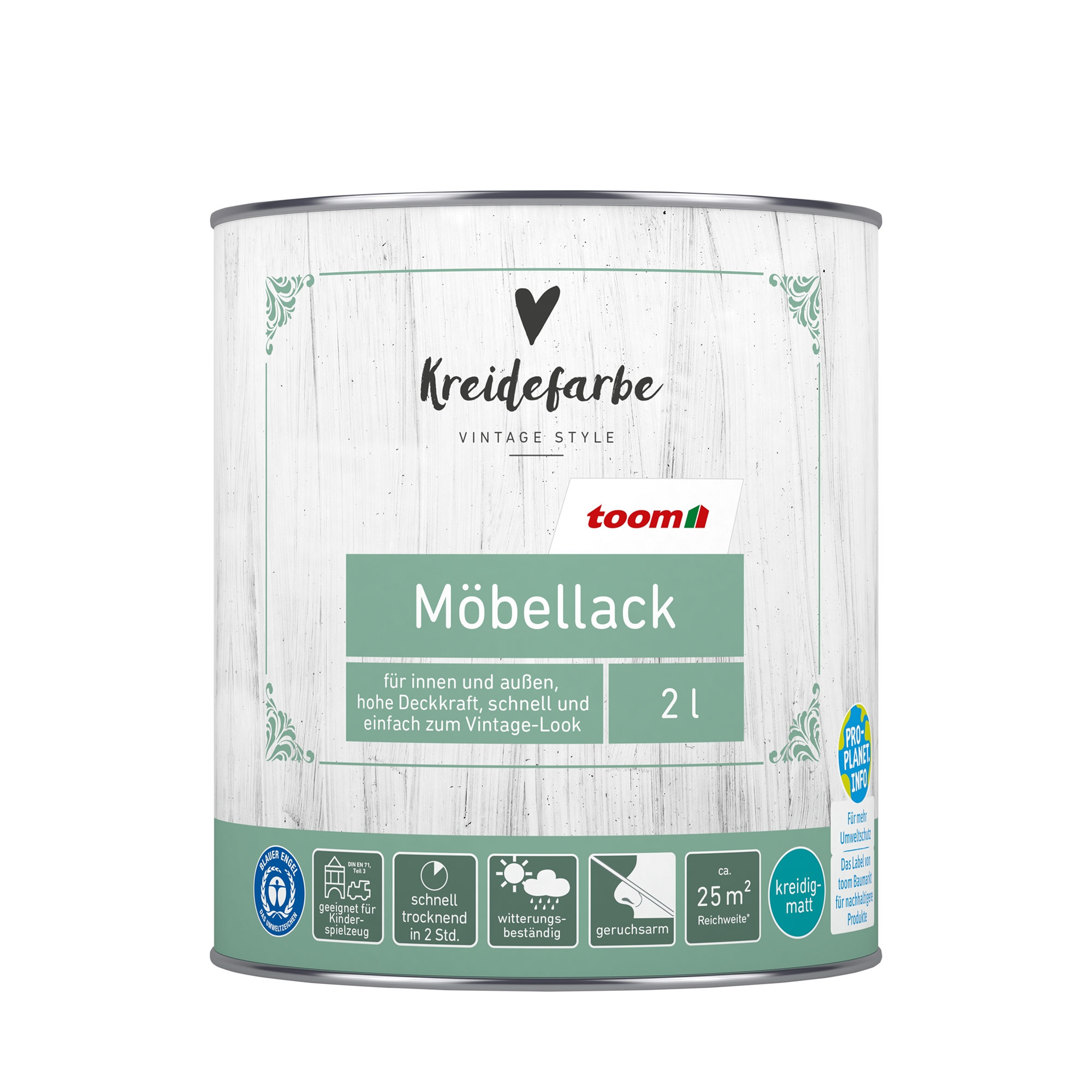 Kreidefarbe-Möbellack hellgrau extramatt 2 l + product picture