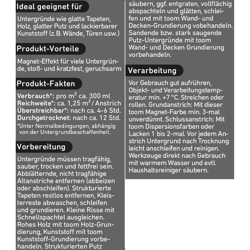 Produktinformation zum toom Magnetlack