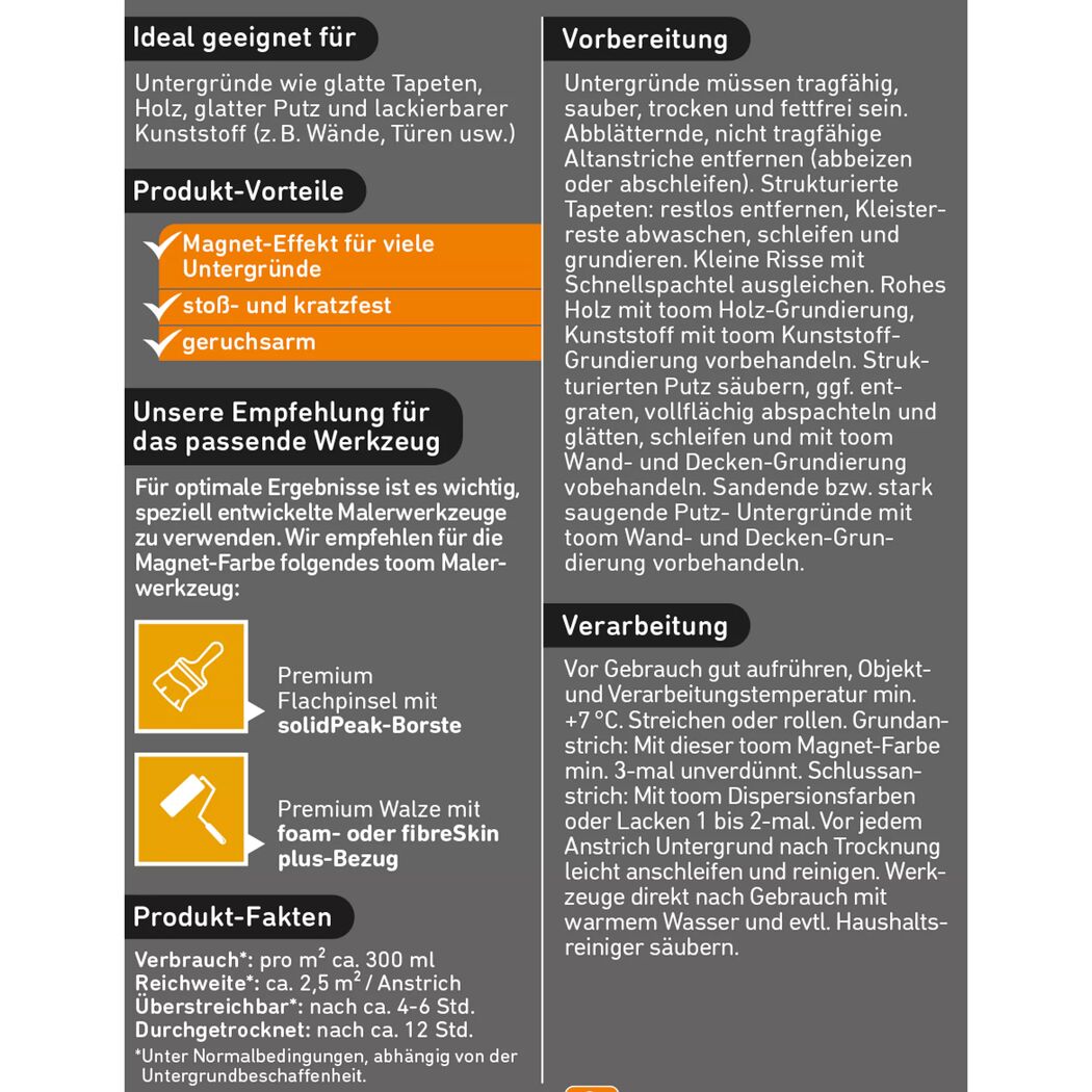 Magnet-Lack grau matt 750 ml