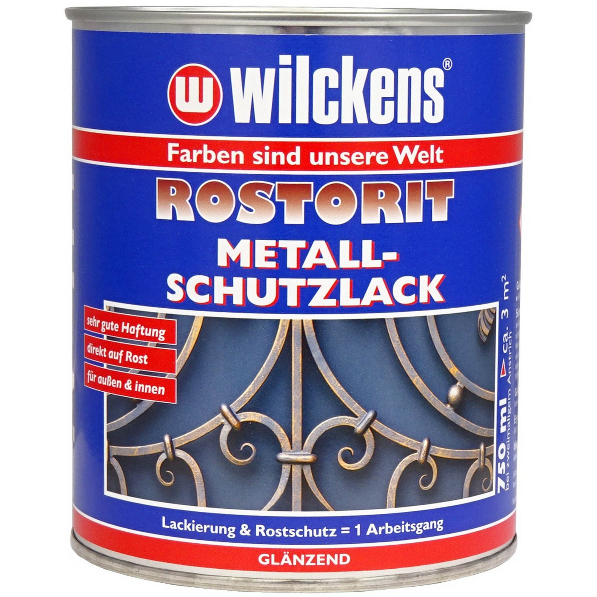 Metallschutzlack 'Rostorit' enzianblau glänzend 750 ml + product picture