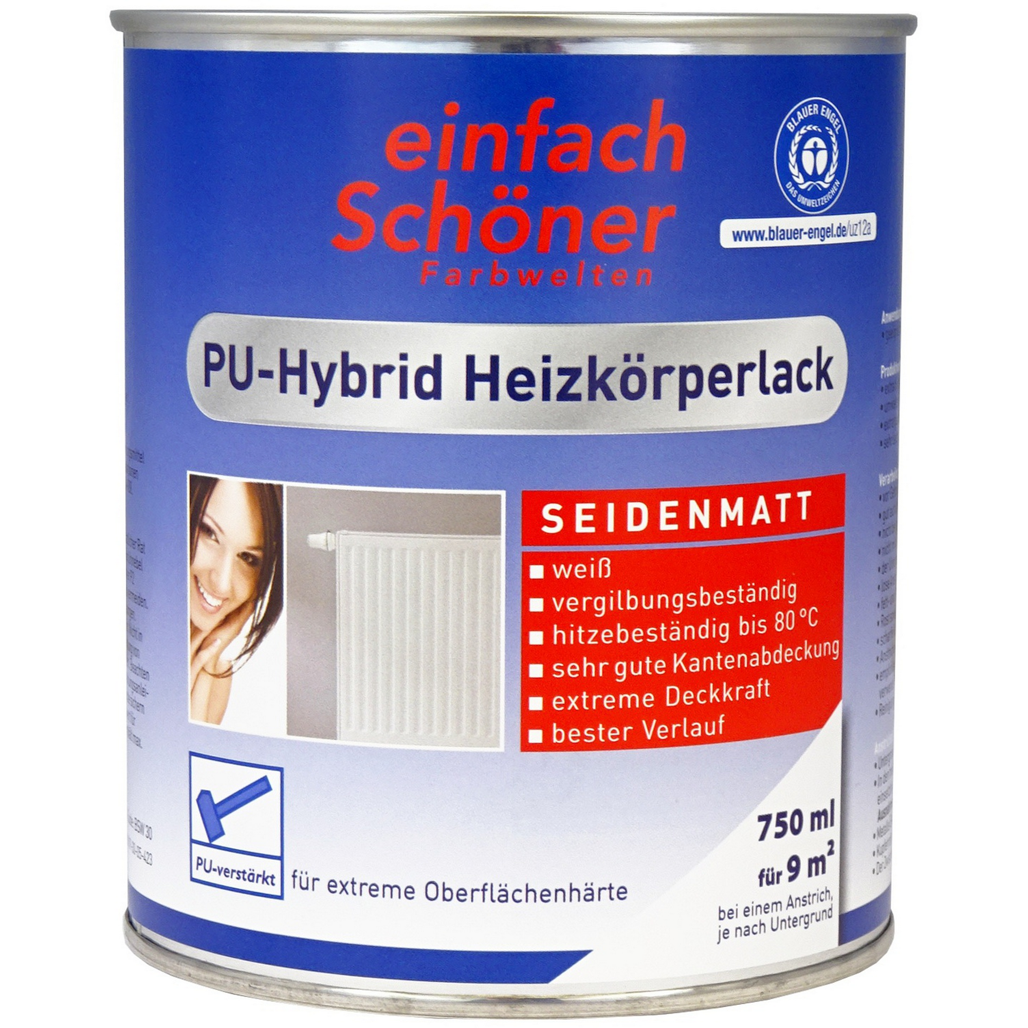 PU-Hybrid Heizkörperlack seidenmatt 750 ml + product picture