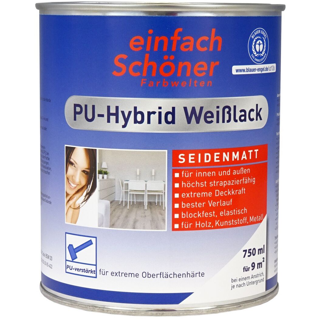 Dose PU-Hybrid Weißlack seidenmatt