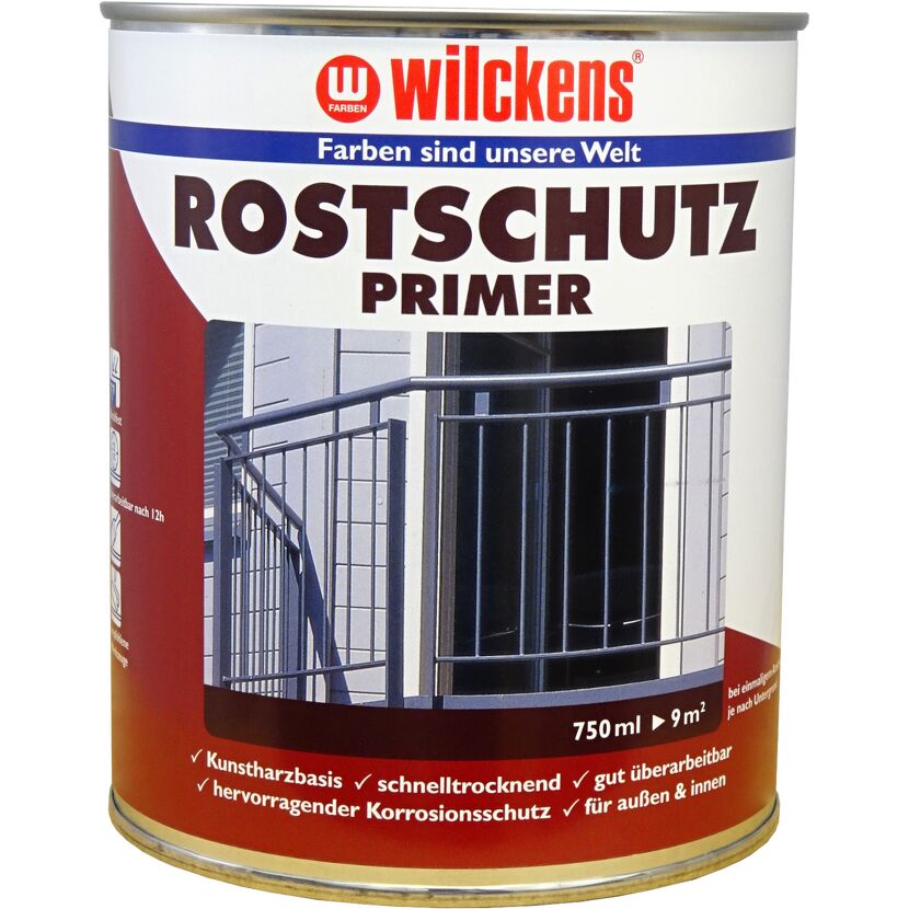 Wilckens Rostschutz-Primer auf einer Metalltreppe