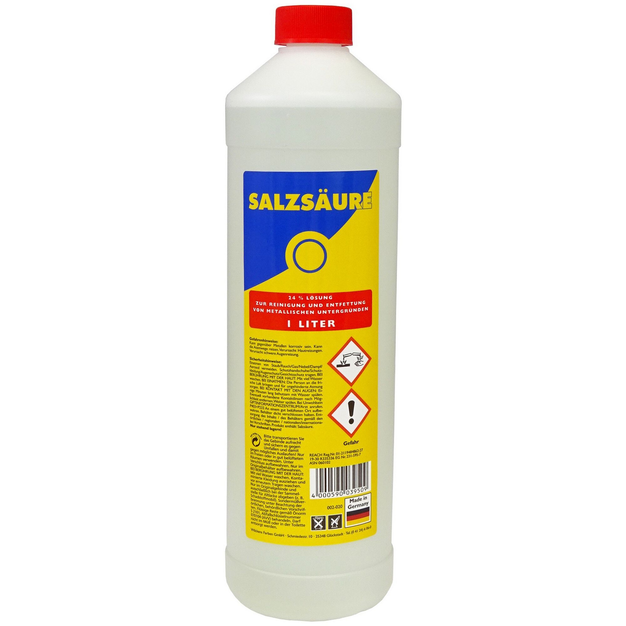 Flasche Salzsäure 24 % 1 Liter.