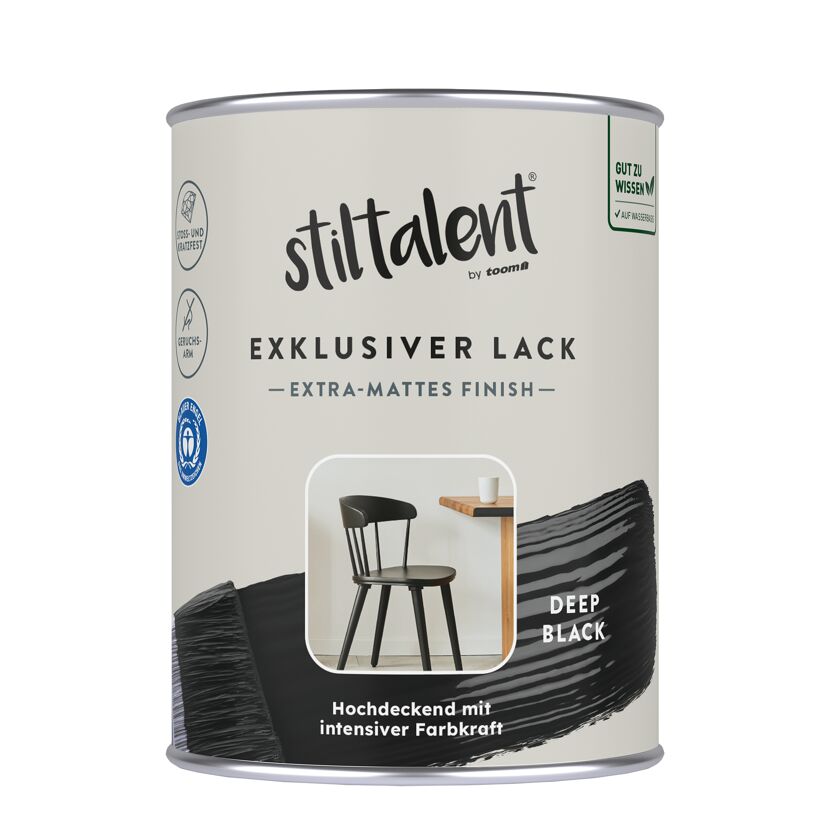 Schwarzer Lack, extra matt