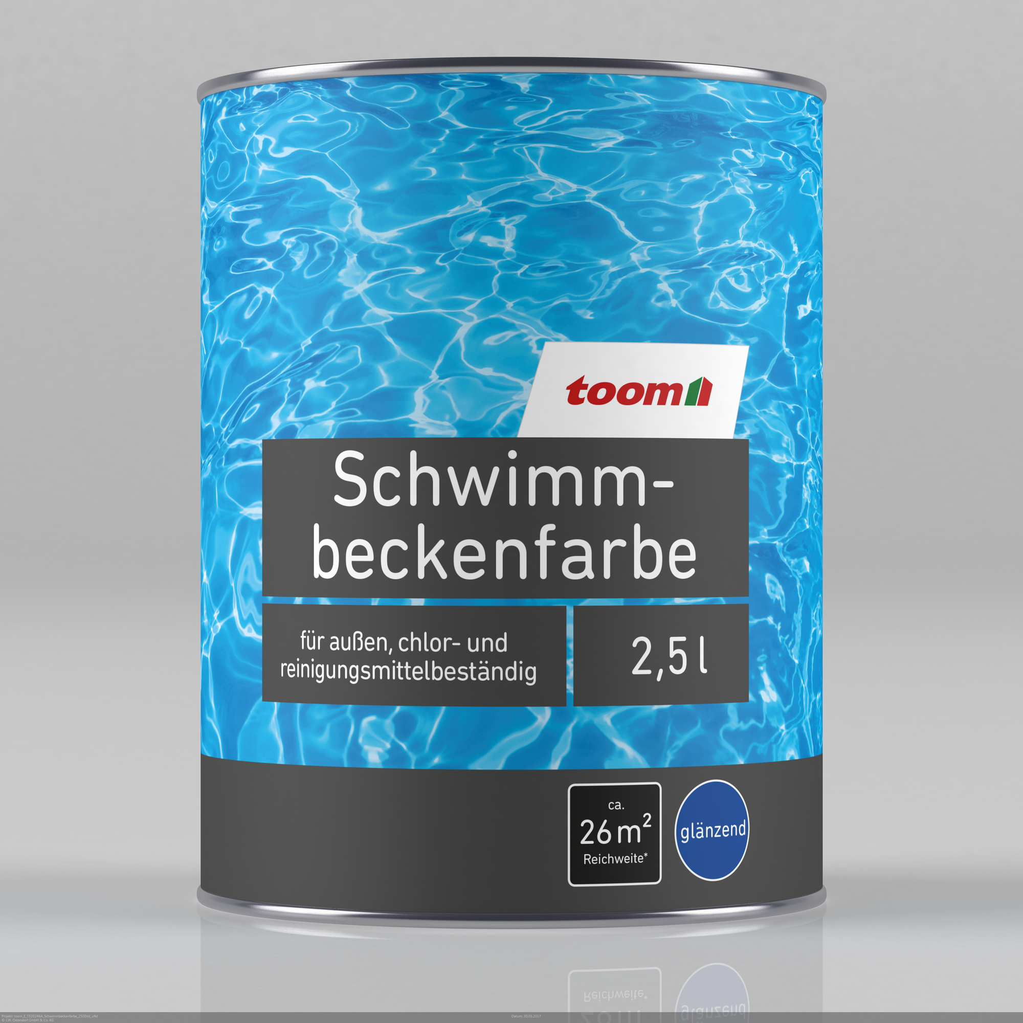 Schwimmbeckenfarbe lichtblau glänzend 2,5 l + product picture