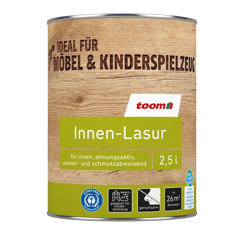 toom Innen-Lasur für Möbel und Kinderspielzeug, 2,5 l