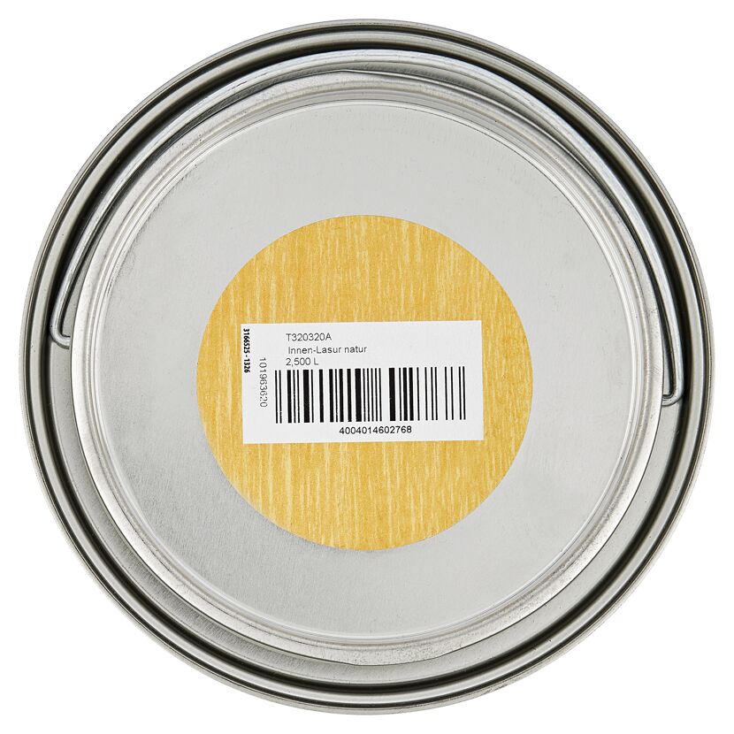 Metalldose mit Innen-Lasur natur