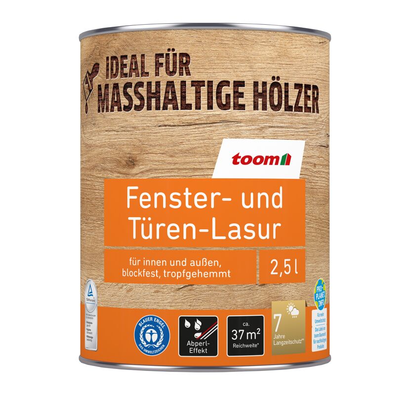 Fenster- und Türen-Lasur teakfarben 2,5 l