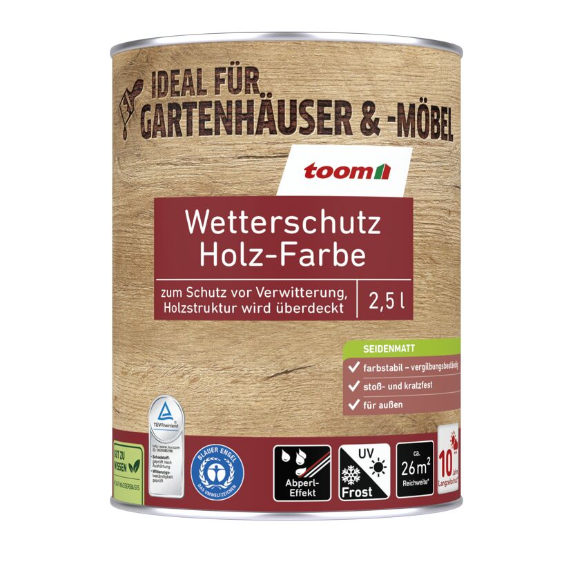 Wetterschutz-Holzfarbe 'Schwedenrot' rot 2,5 l