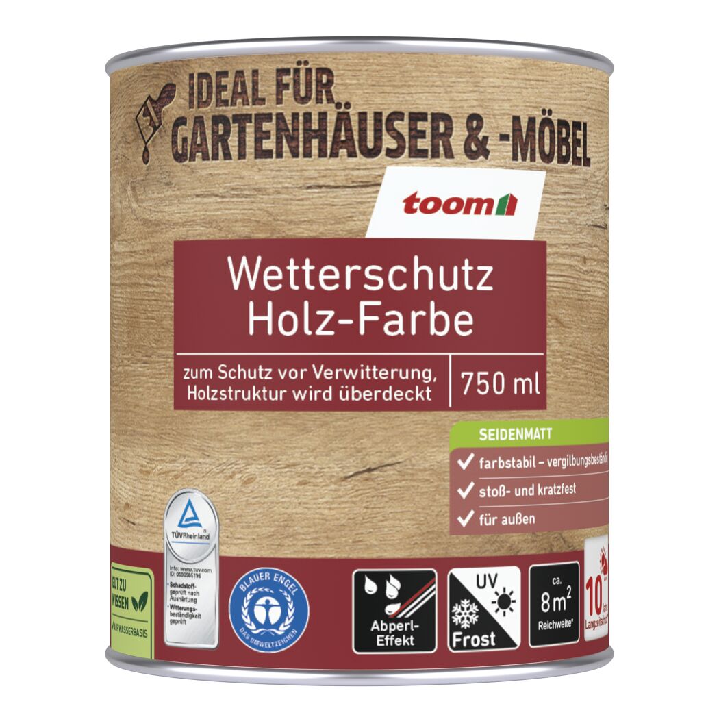 Wetterschutz-Holzfarbe 'Schwedenrot' rot 750 ml