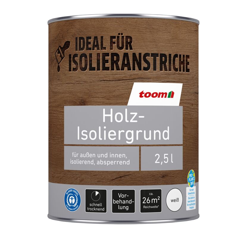 Weißer Holzoliergrund im Metallbehälter von toom
