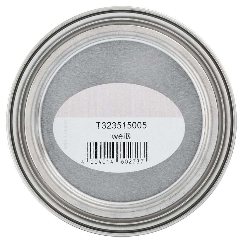 Weißer Deckel einer Farbdose