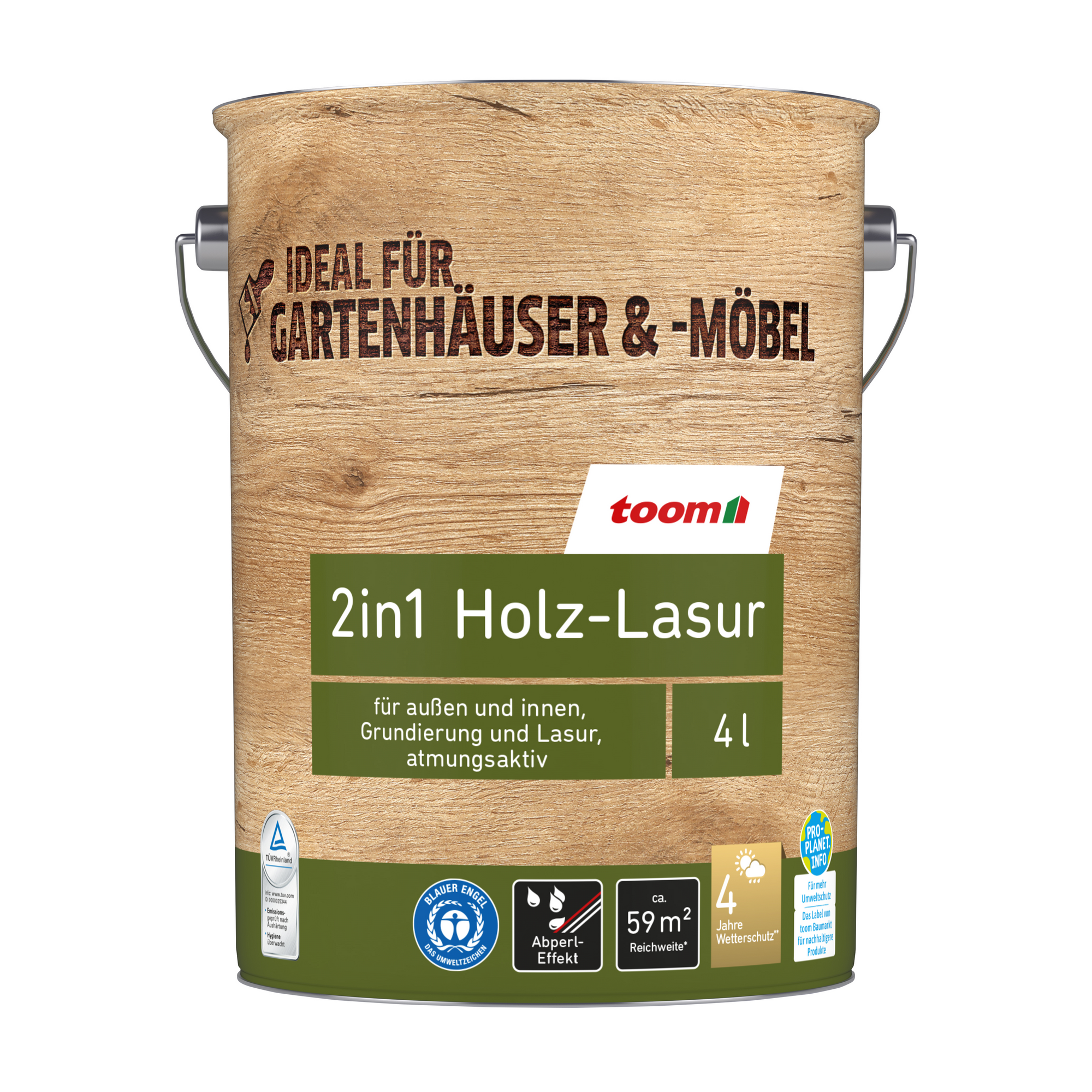 2in1 Holzlasur ebenholzfarben 4 l + product picture