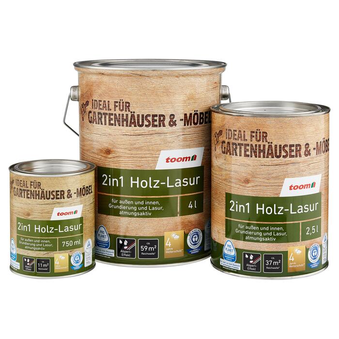 toom 2in1 HolzLasur kieferfarben 4 l