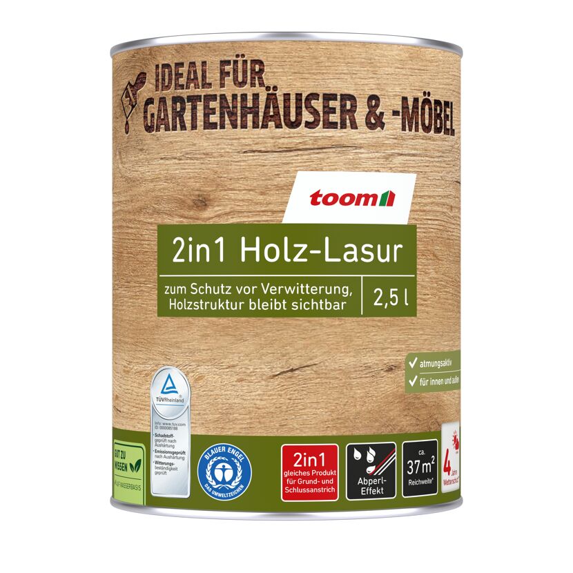 2in1 Holzlasur eichefarben 2,5 l
