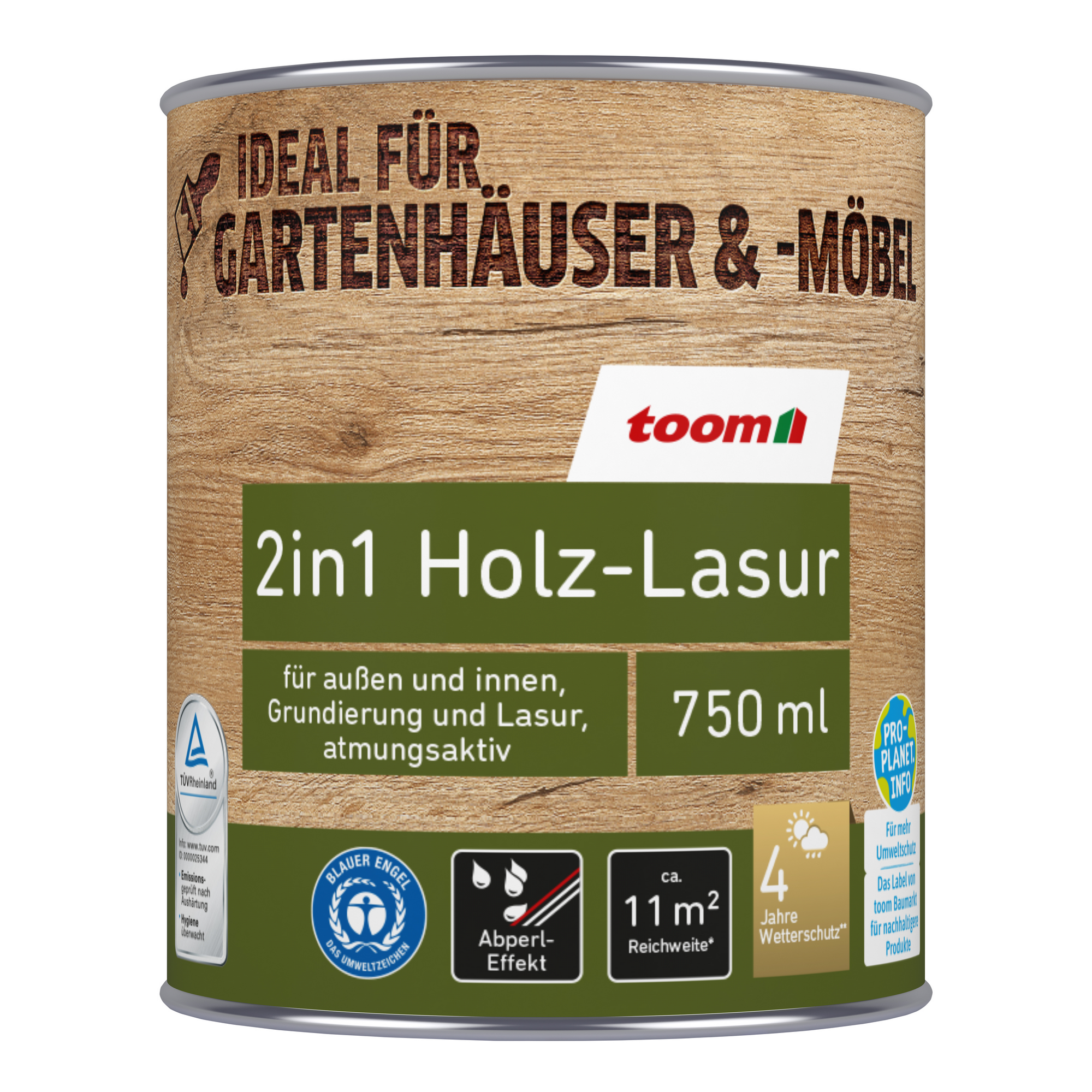 2in1 Holzlasur ebenholzfarben 750 ml + product picture