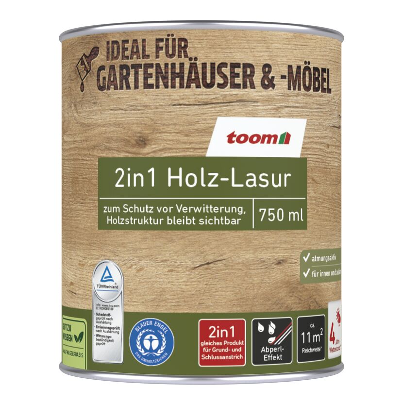 2in1 Holzlasur kieferfarben 750 ml