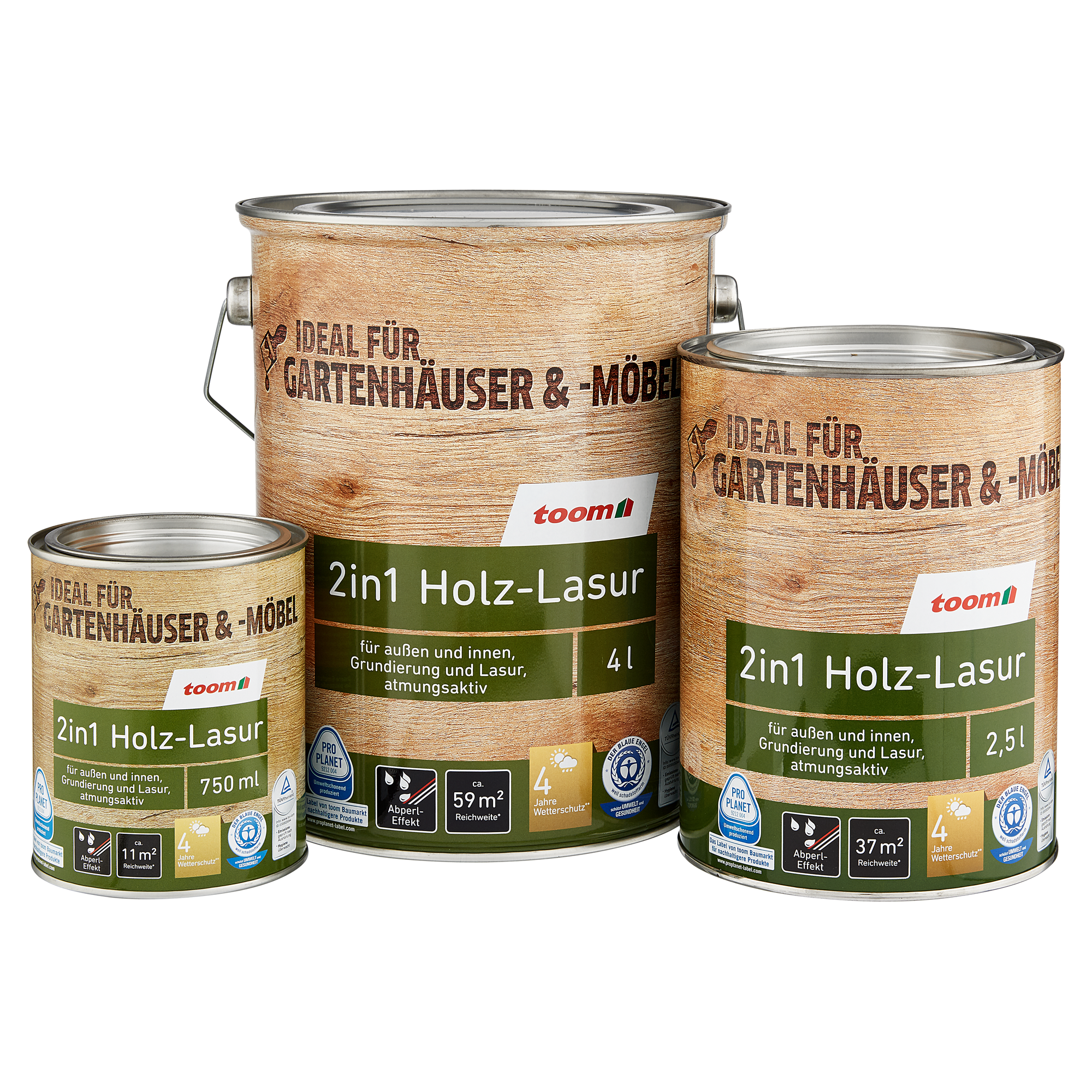 2in1 Holzlasur kastanienfarben 750 ml