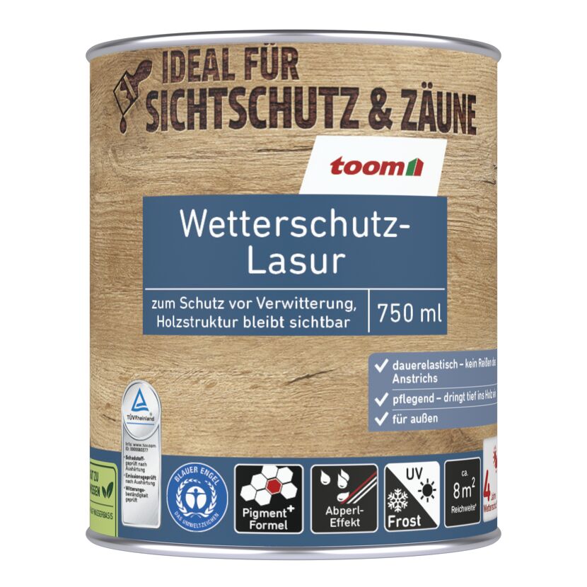 Wetterschutz-Lasur ebenholzfarben 750 ml