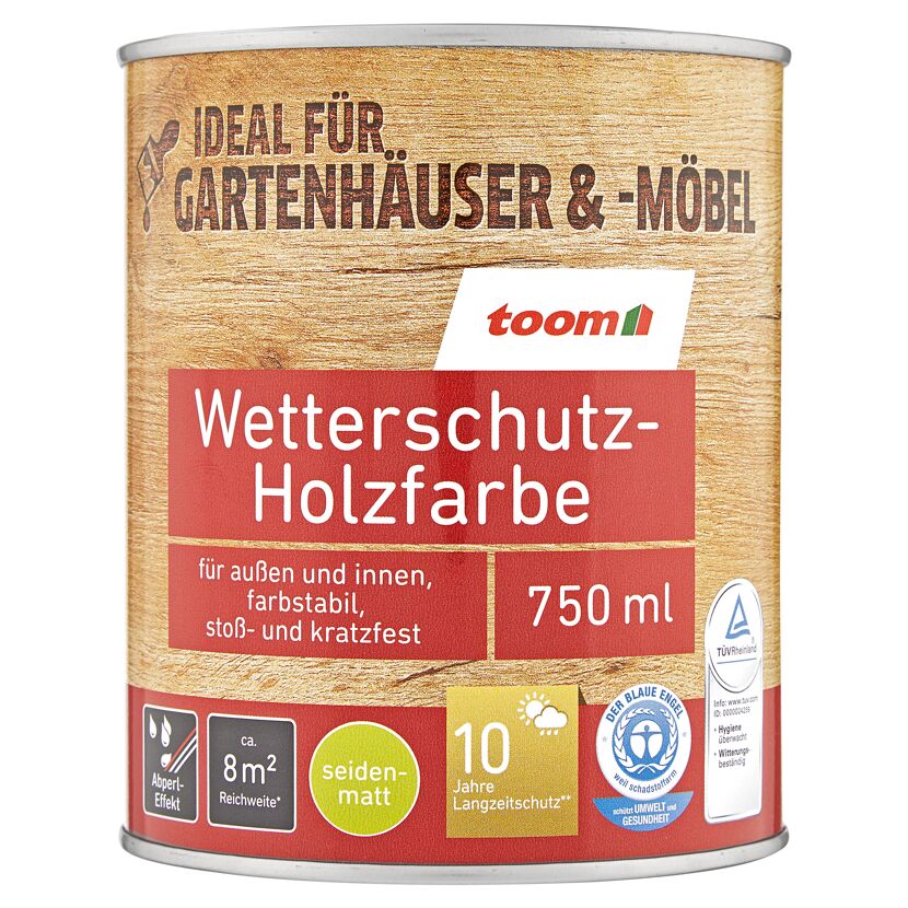 Wetterschutz-Holzfarbe von toom im 750 ml-Gebinde