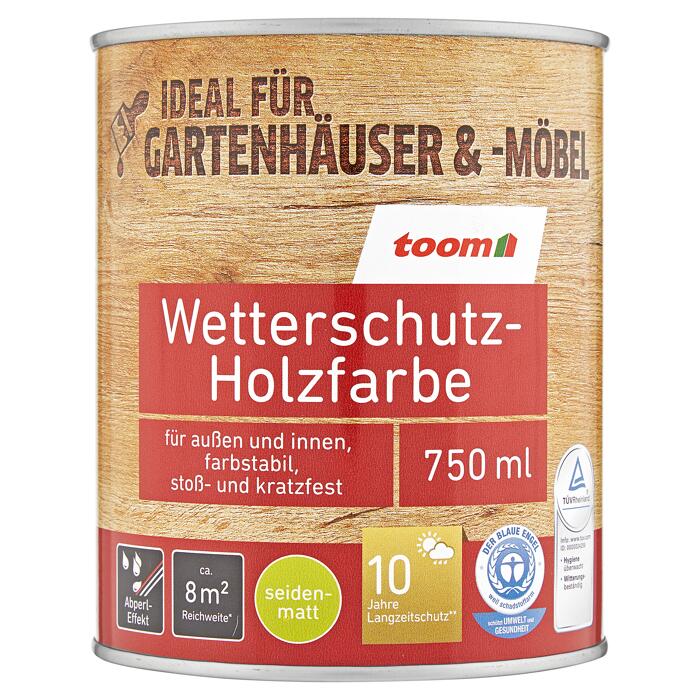Wetterschutz Holzfarbe Seidenmatt Cremeweiss 0 75 L ǀ Toom Baumarkt