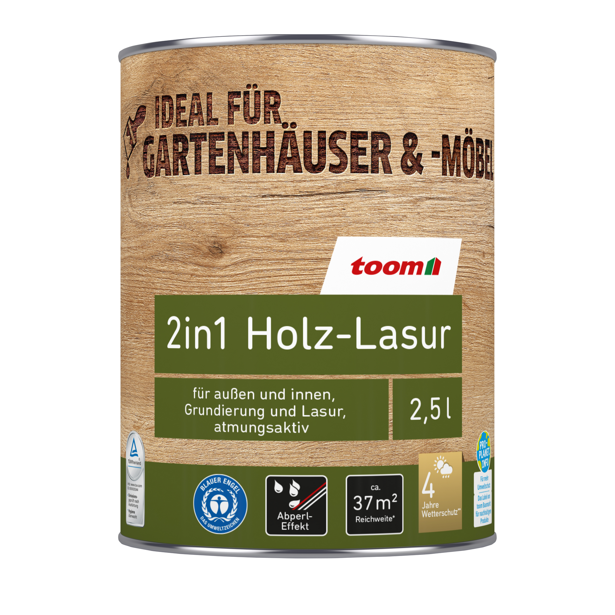 2in1 Holzlasur weiß 2,5 l + product picture