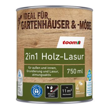 toom 2in1 Holz-Lasur, 750 ml