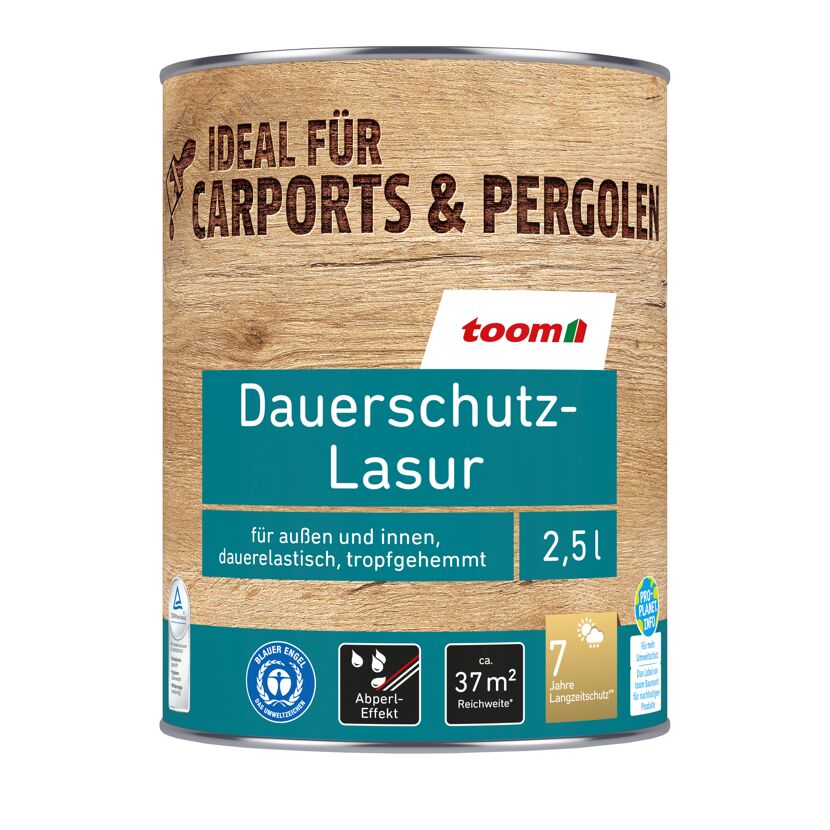 toom Dauerschutz-Lasur 2,5l für innen und außen