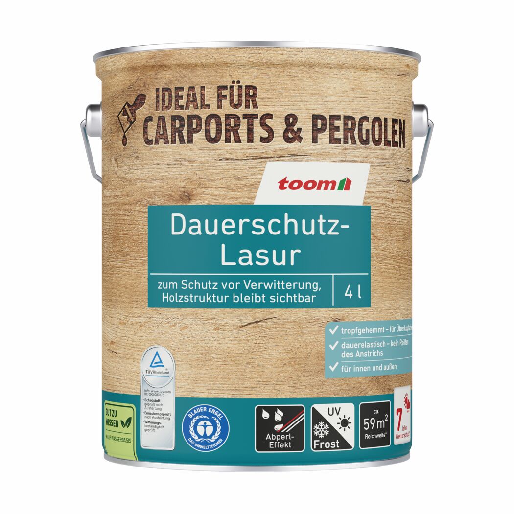 Dauerschutzlasur teakfarben 4 l