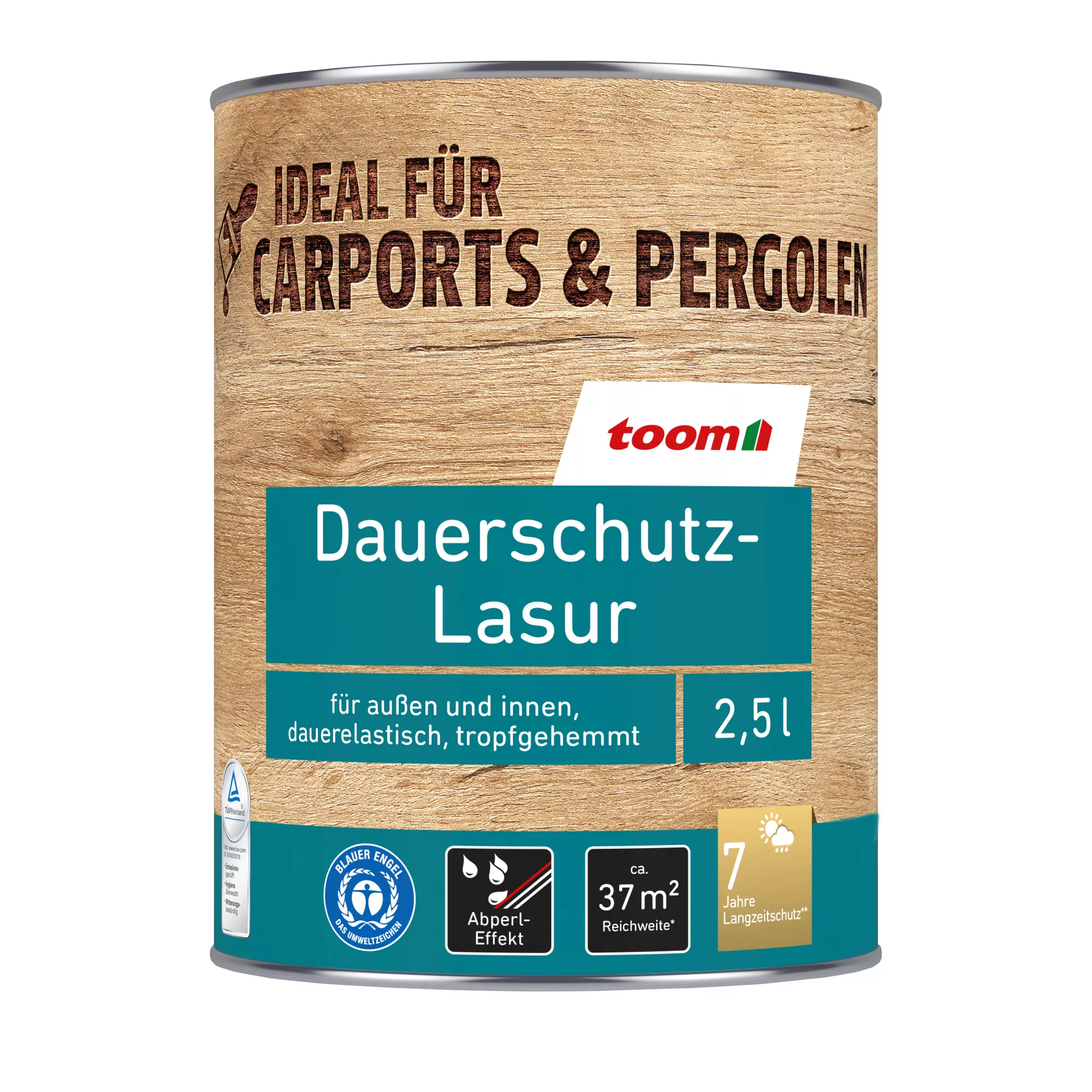 Dauerschutzlasur teakfarben 2,5 l + product picture