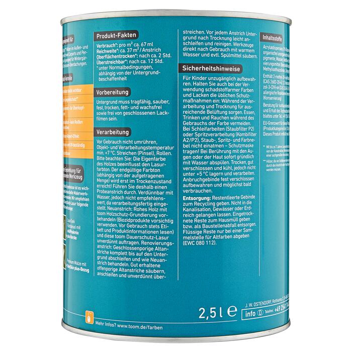 Toom Dauerschutz Lasur Teakfarben 2 5 L ǀ Toom Baumarkt