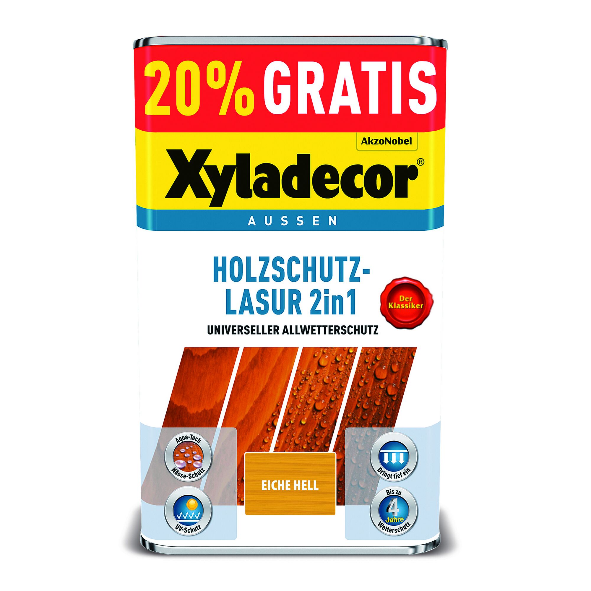 Xyladecor Holzschutz-Lasur 2in1 Eiche hell