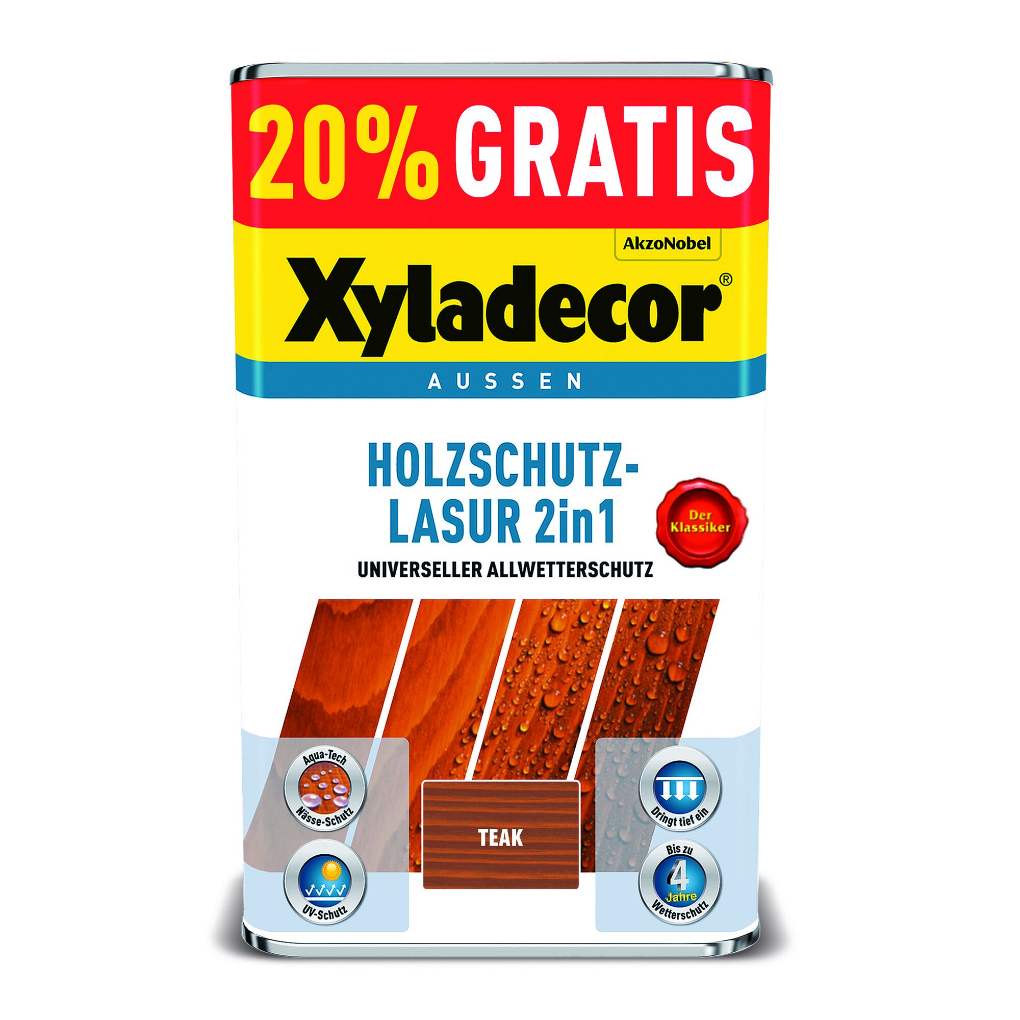 Xyladecor Holzschutz-Lasur 2in1 Teak