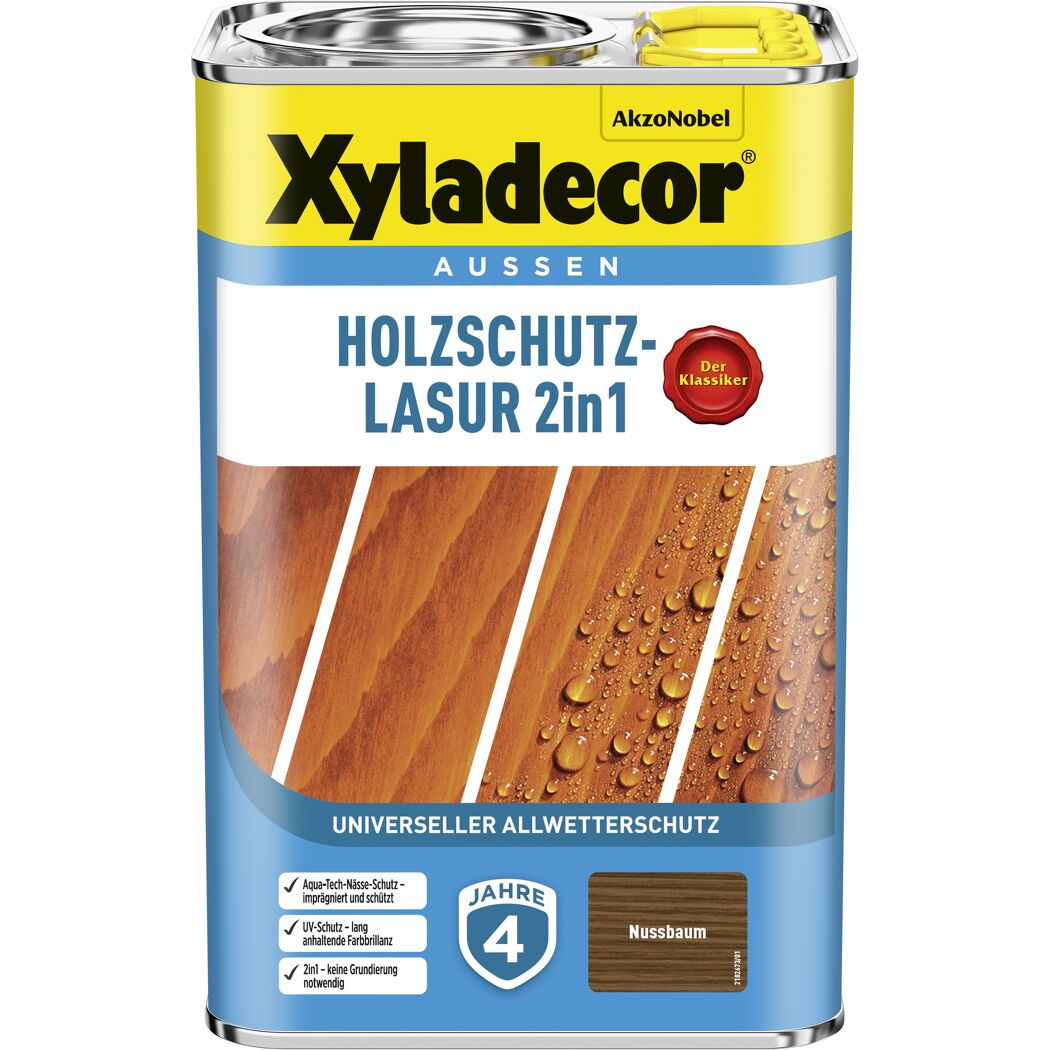 Xyladecor Holzschutz-Lasur 2in1 Nussbaum
