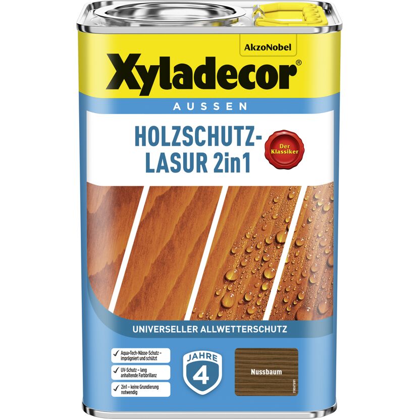 Xyladecor Holzschutz-Lasur 2in1 Nussbaum
