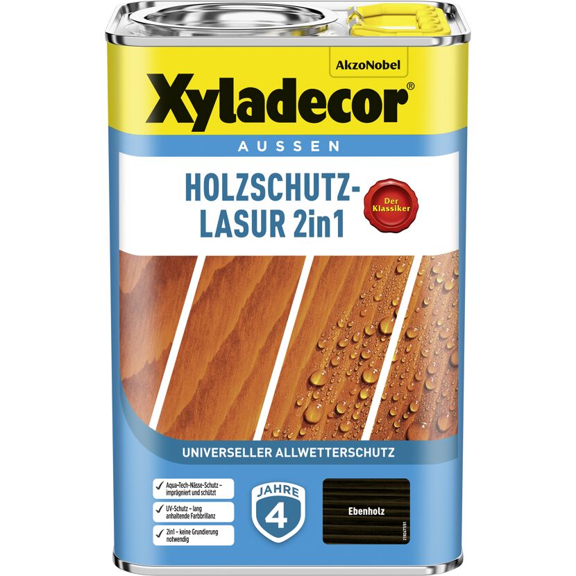Xyladecor Holzschutz-Lasur 2in1 Ebenholz