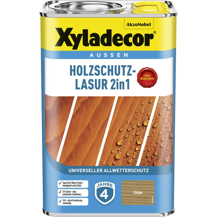 Xyladecor Holzschutz-Lasur 2in1 Eiche