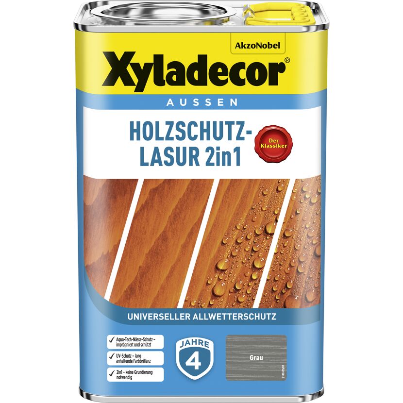 Dose Xyladecor Holzschutz-Lasur 2in1 in Grau