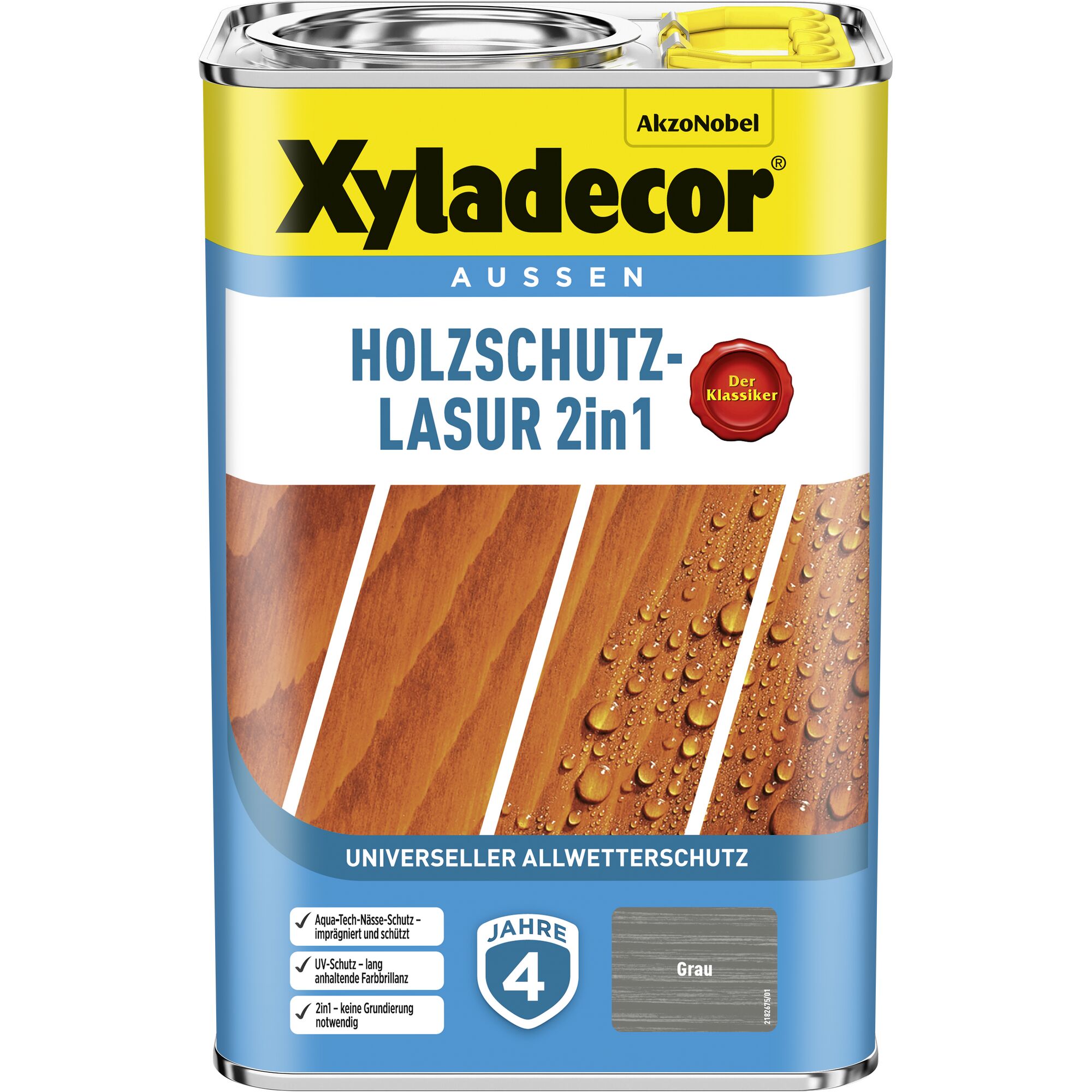 Dose Xyladecor Holzschutz-Lasur 2in1 in Grau