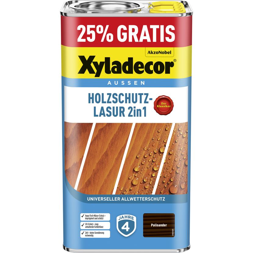 2in1 Holzschutzlasur palisanderfarben 5 l
