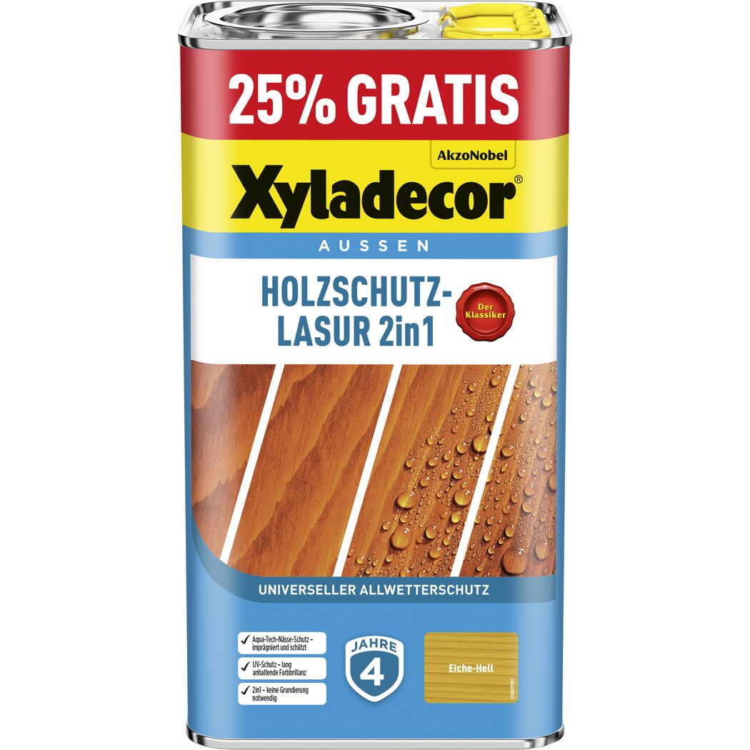 Xyladecor Holzschutz-Lasur 2in1 Eiche-Hell